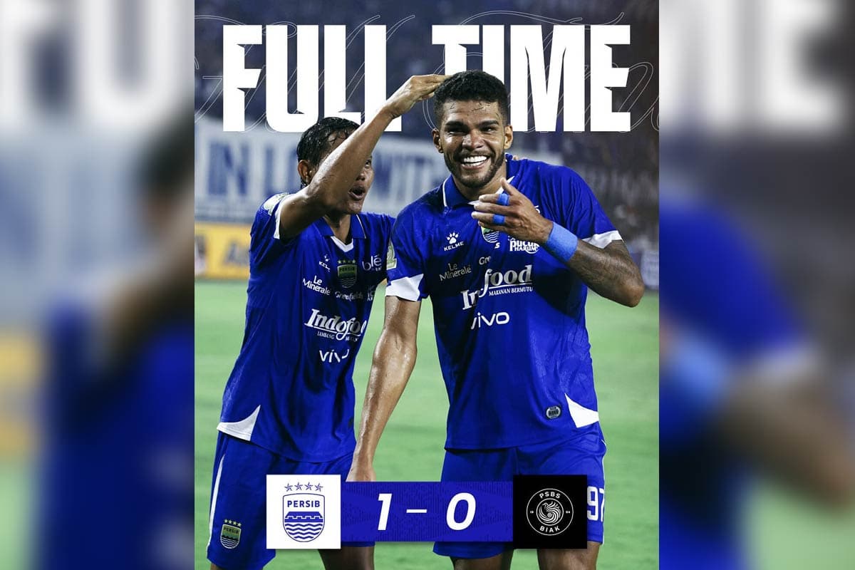 Gol Dramatis Berguinho di Menit Akhir Bawa Persib Bandung Bungkam PSBS Biak